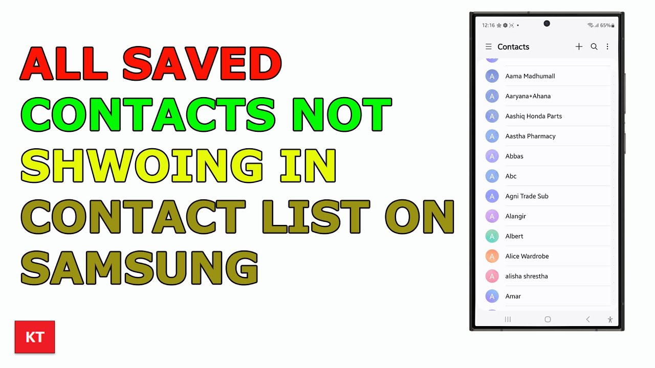 All contacts not showing on Contacts Apps on Samsung but showing on Phone App. How to show all