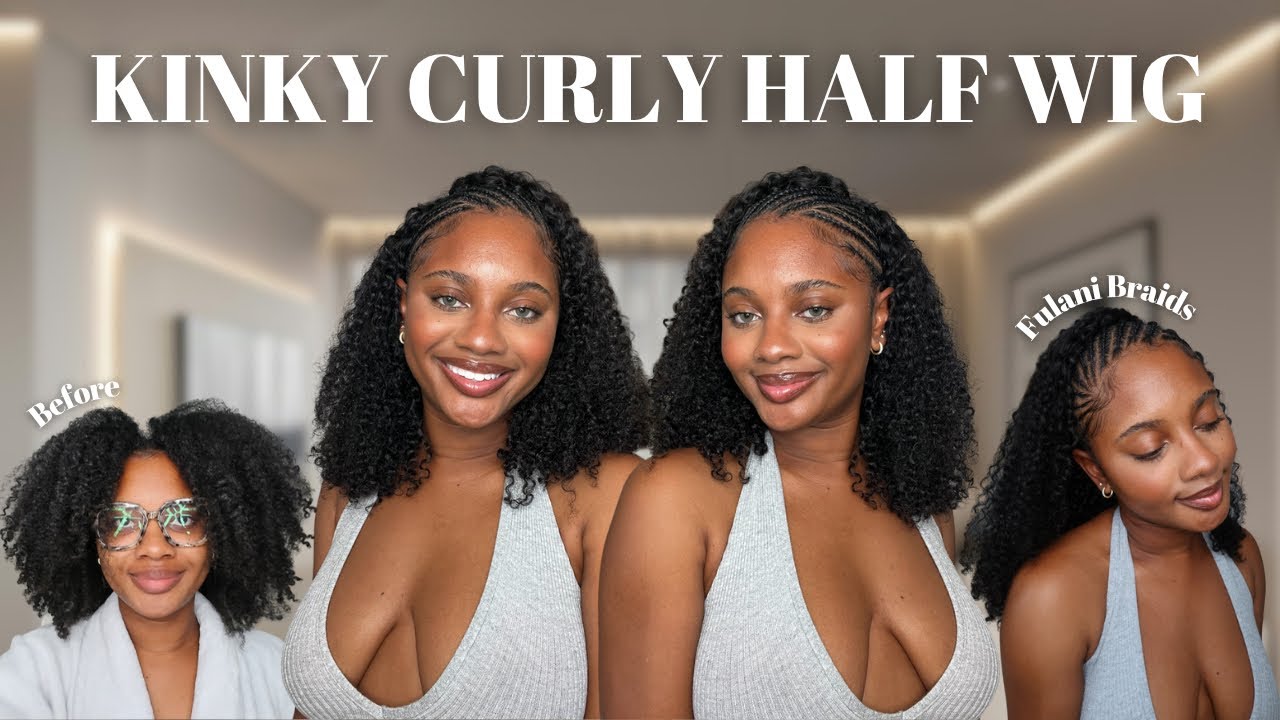 VACATION HAIR HACK | HALF WIG INSTALL + FULANI BRAIDS | NO LEAVE OUT