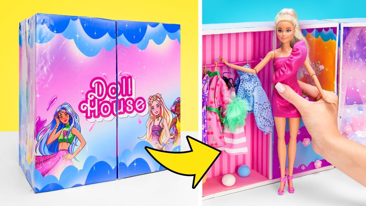 Barbie Dream House Łatwa do Noszenia 🏠💖 Zabawa z Składanym Kartonowym Rzemiosłem