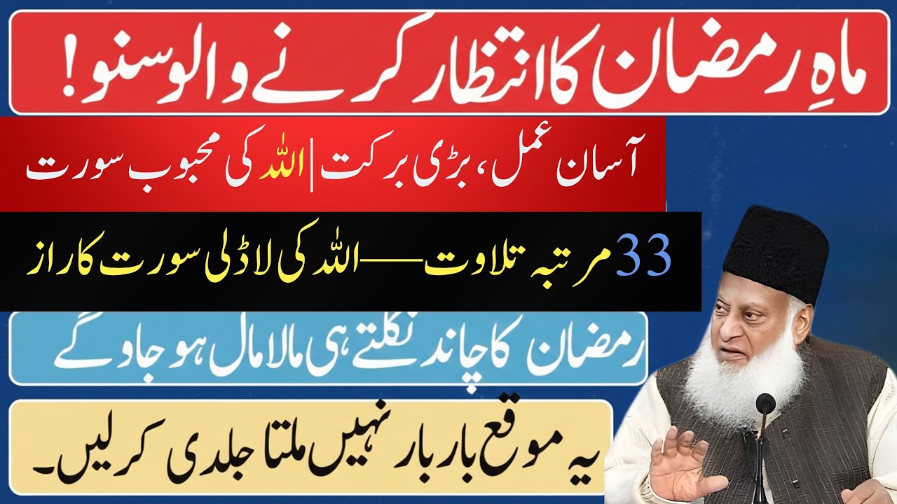 Ramzan Aa Raha Hai! Istaqbal Ka Sunnat Tareeqa | Dr Israr Ahmad