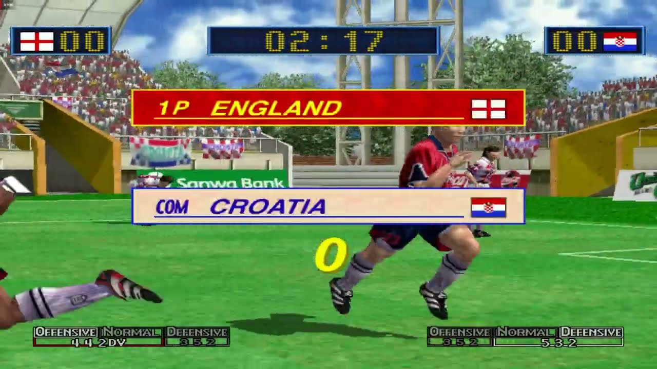 Virtua Striker 2 ver. 2000.1 - ENGLAND Playthrough - Arcade Mode