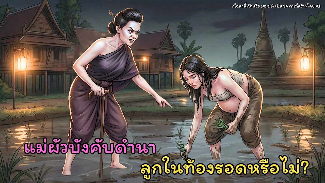 แม่ผัวจอมจู้จี้บังคับสะใภ้ท้องลุยโคลนไปรับจ้างดำนาทั้งคืน สุดท้ายลูกชายช่วยแทนจนป่วยหนักนอนติดเตียง