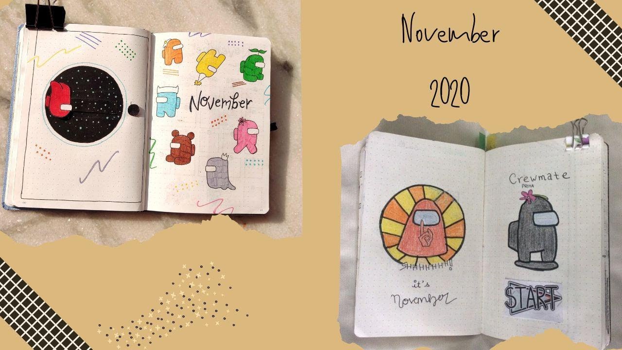 November 2020 setup | Among Us Themes|Bujo India