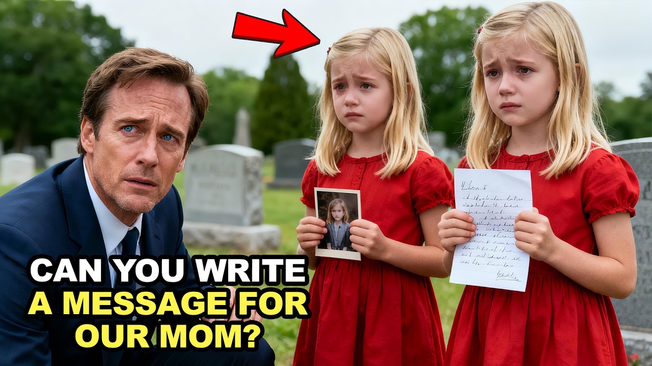 “CAN YOU WRITE TO OUR MOM IN HEAVEN?” POOR TWINS ASK A MILLIONAIRE AT A GRAVE