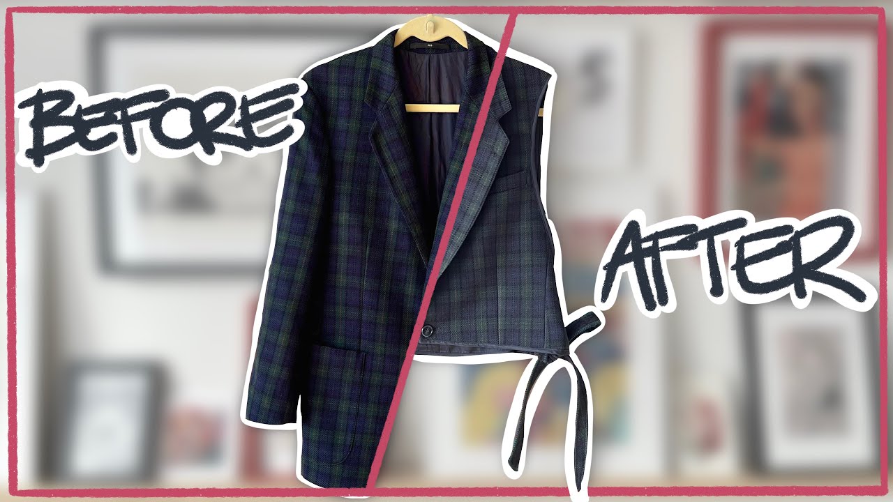 UPCYCLED BLAZER VEST perfect for fall layering (made from vintage man’s jacket)