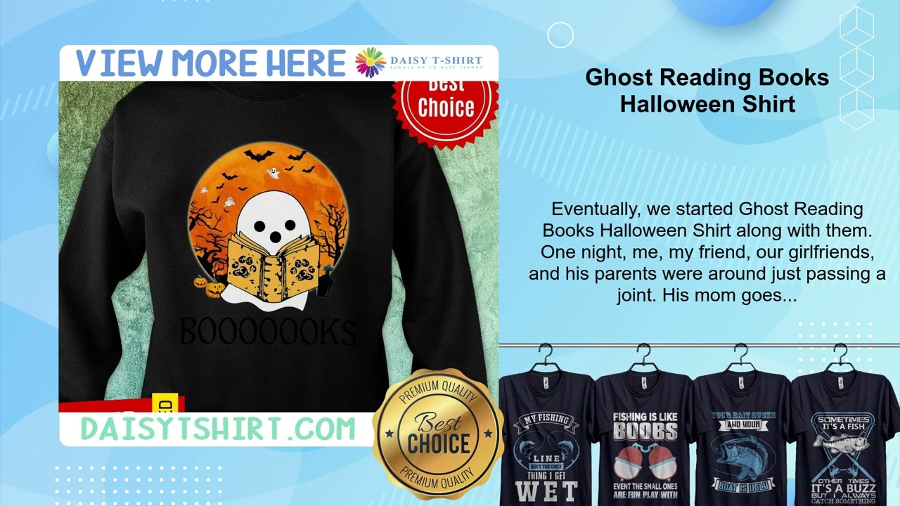 Ghost Reading Books Halloween Shirt