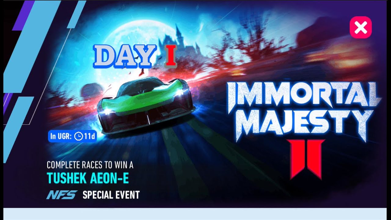 NFS No Limits | Tushek Aeon-E - Immortal Majesty II | NFSNL | 0 Gold Spent | Day 1 Dhampir