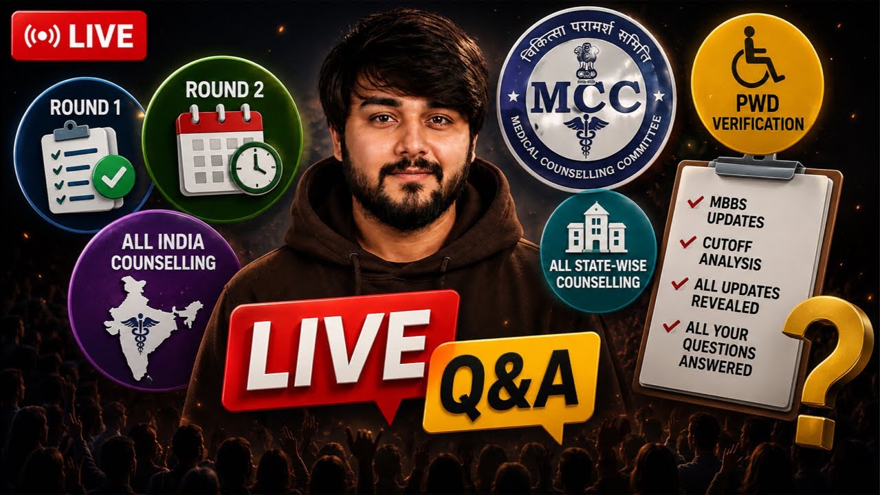 LIVE: NEET 2026 MBBS Counselling | Round 1 & Round 2 Updates | MCC, PWD, Cutoff & All States 1 Sept