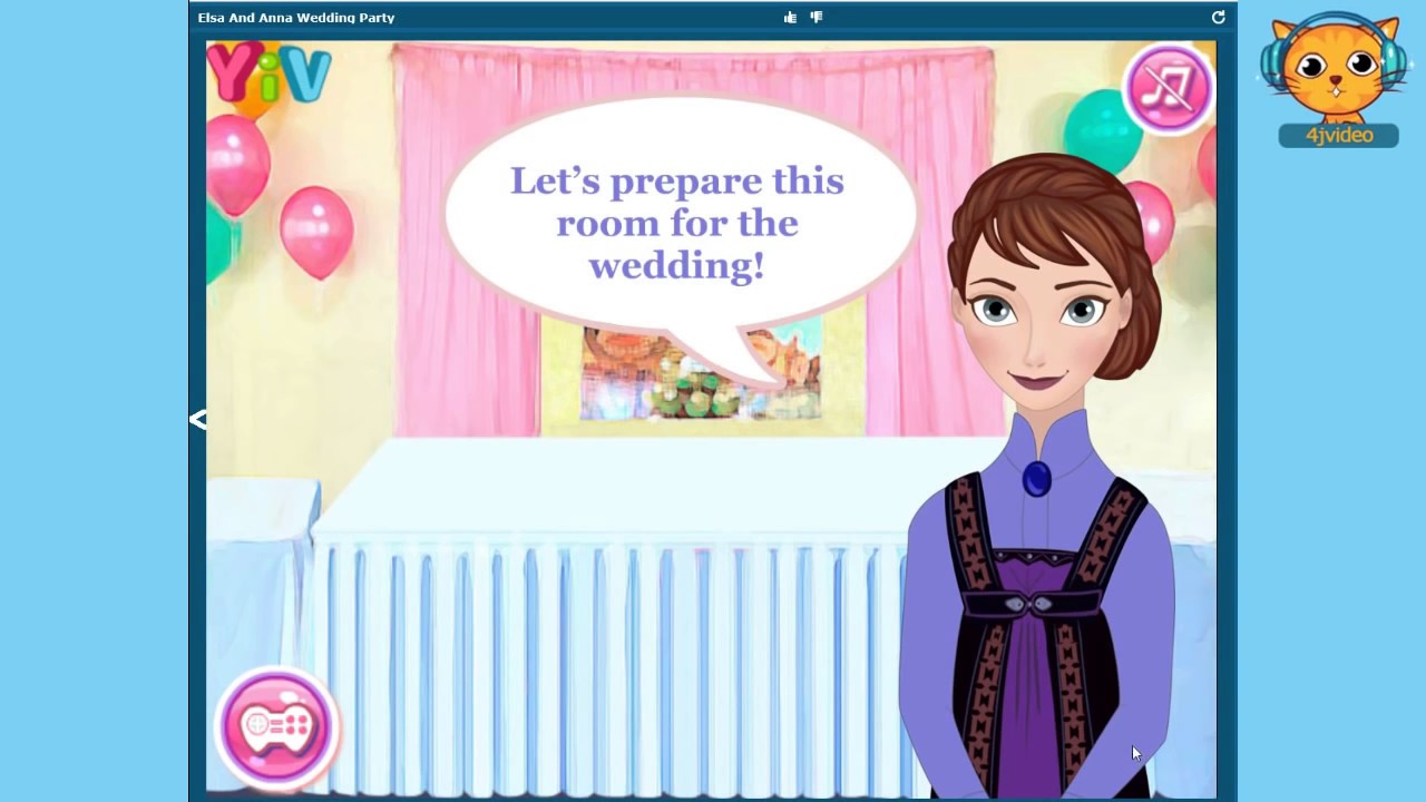 Elsa And Anna Wedding Party Disney Frozen games videos for kids and girls 4jvideo