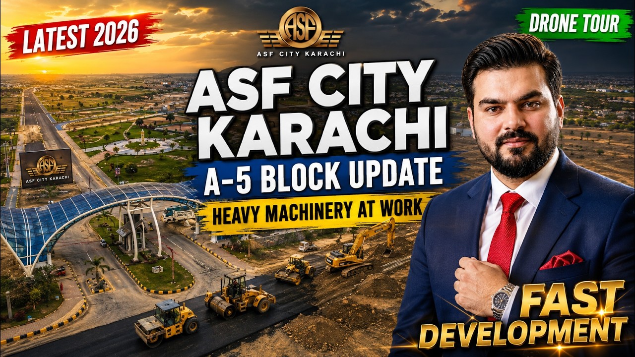 🏗️ ASF City Karachi Development Update 2026 | A-5 Block Drone Tour | Heavy Machinery at Work