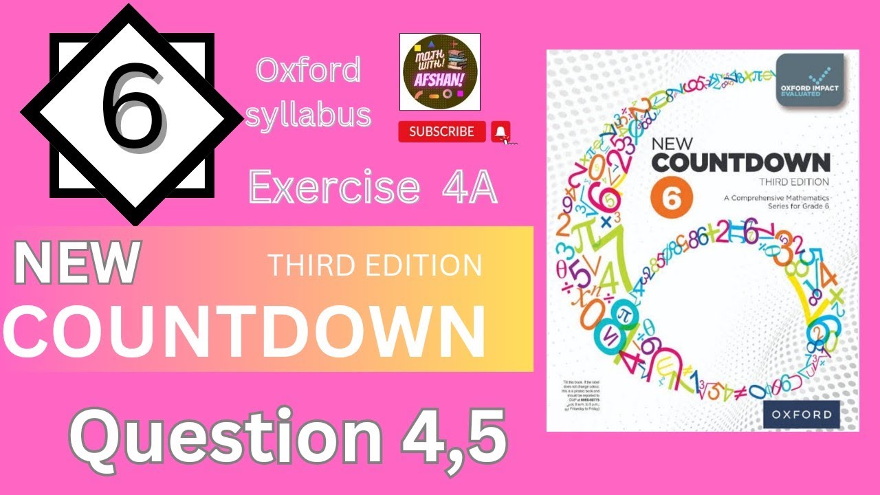Class 6 Math Exercise 4A Question 4,5| New countdown third edition  | Oxford #maths