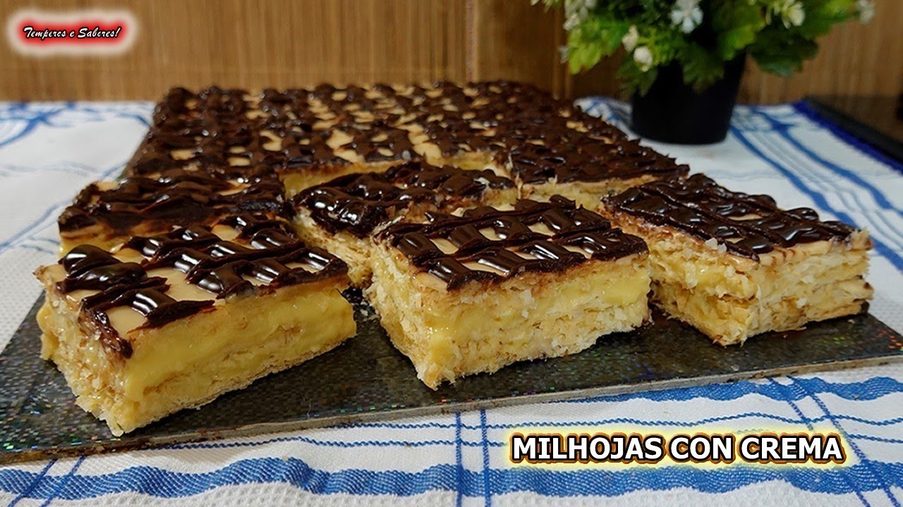 MILHOJAS CON CREMA PASTEL DEMASIADO DELICIOSO