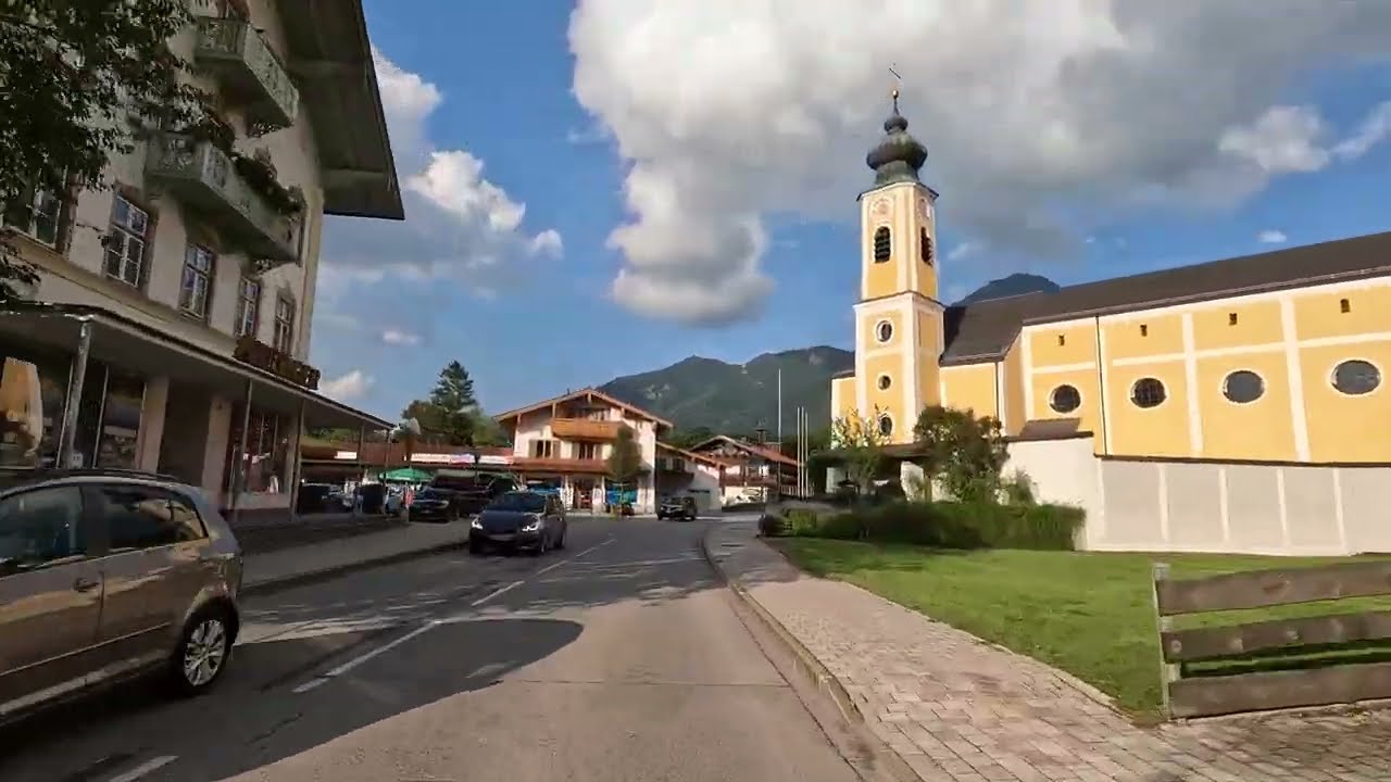 Unterwössen - Autofahrt Richtung Chiemsee | Bayern, Deutschland