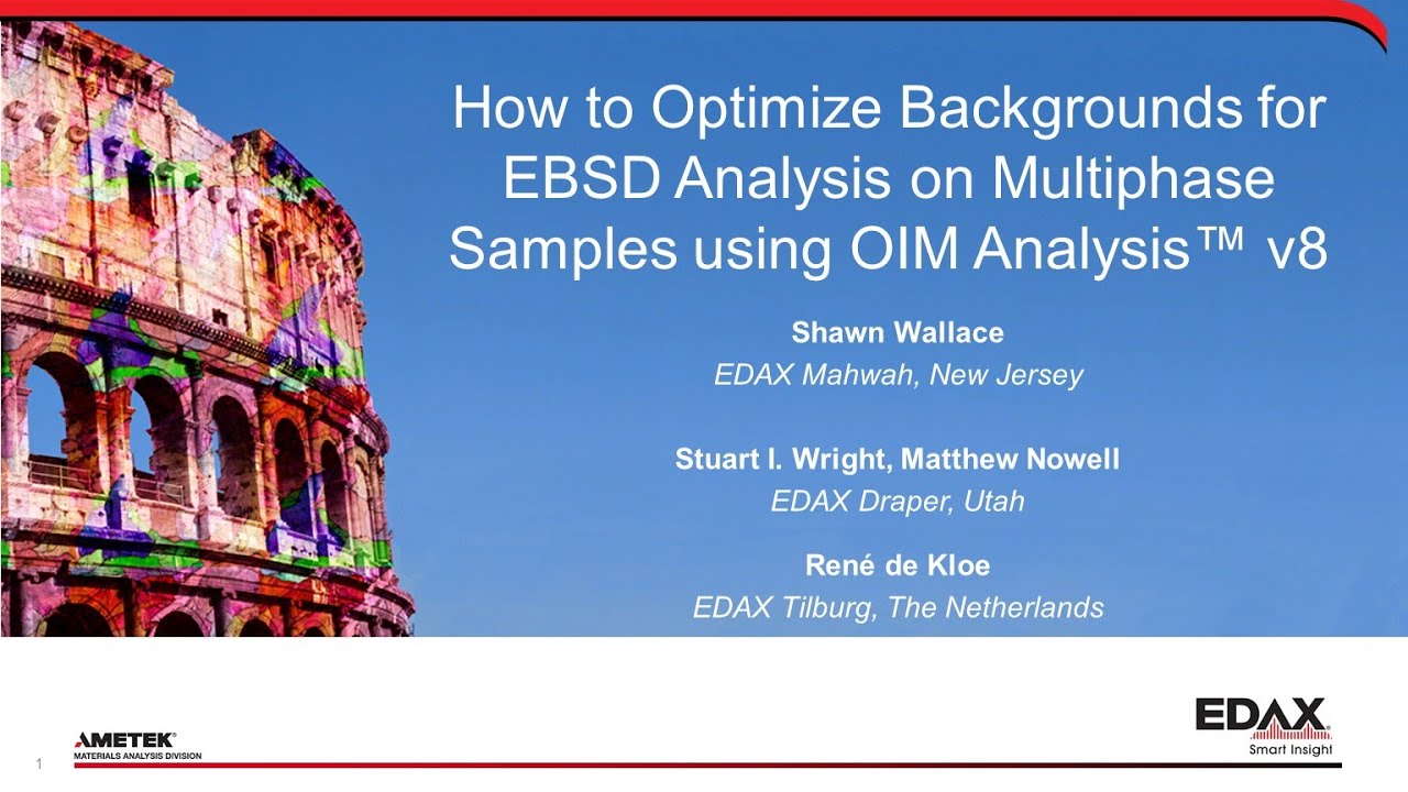 How to Optimize Backgrounds for EBSD Analysis on Multiphase Samples using OIM Analysis™ v8