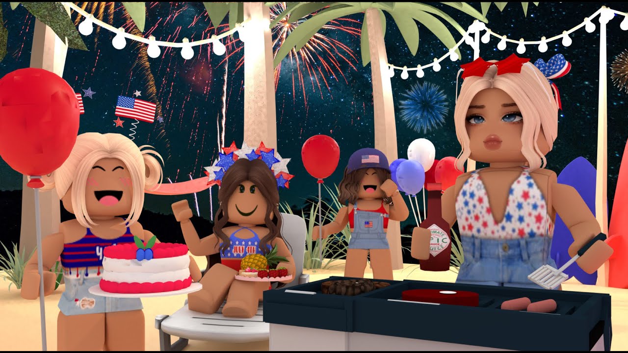 Family Go To A FOURTH OF JULY FESTIVAL! *HUGE FIREWORKS! BEACH PARTY* VOICE Roblox Bloxburg Roleplay