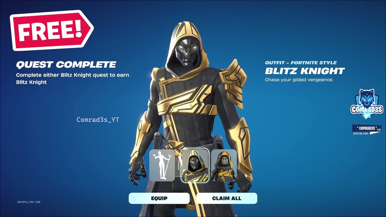 How to get FREE Blitz Knight Skin EASILY and QUICKLY in Fortnite - Complete Blitz Knight Quest
