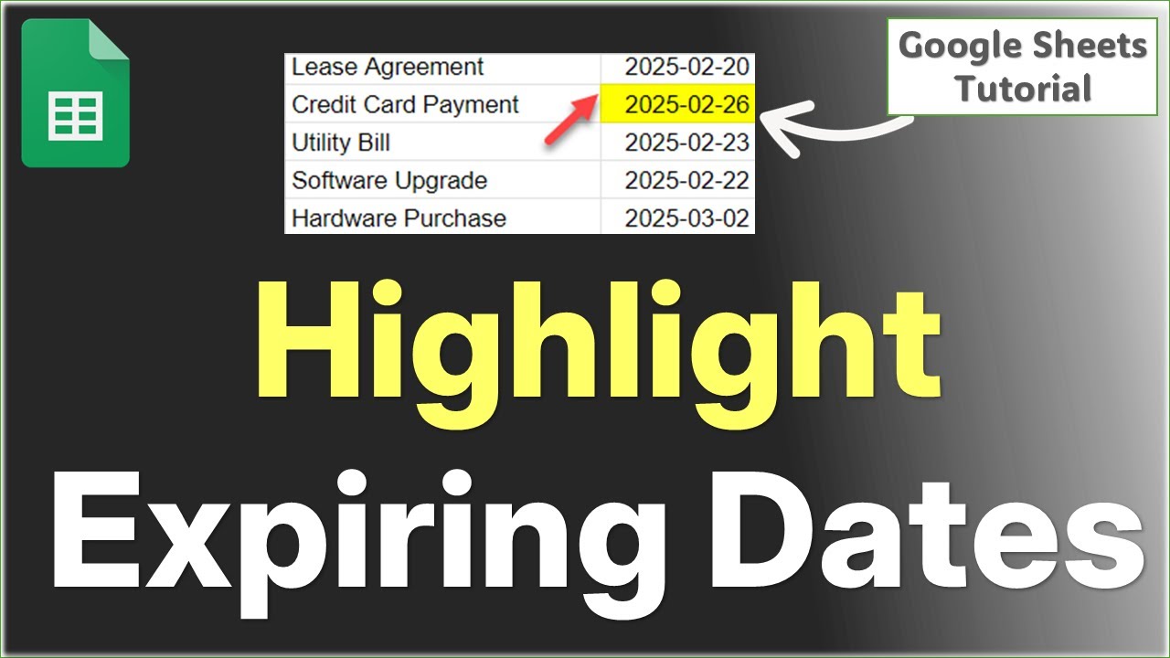 Highlight Upcoming Expiration Dates in Google Sheet
