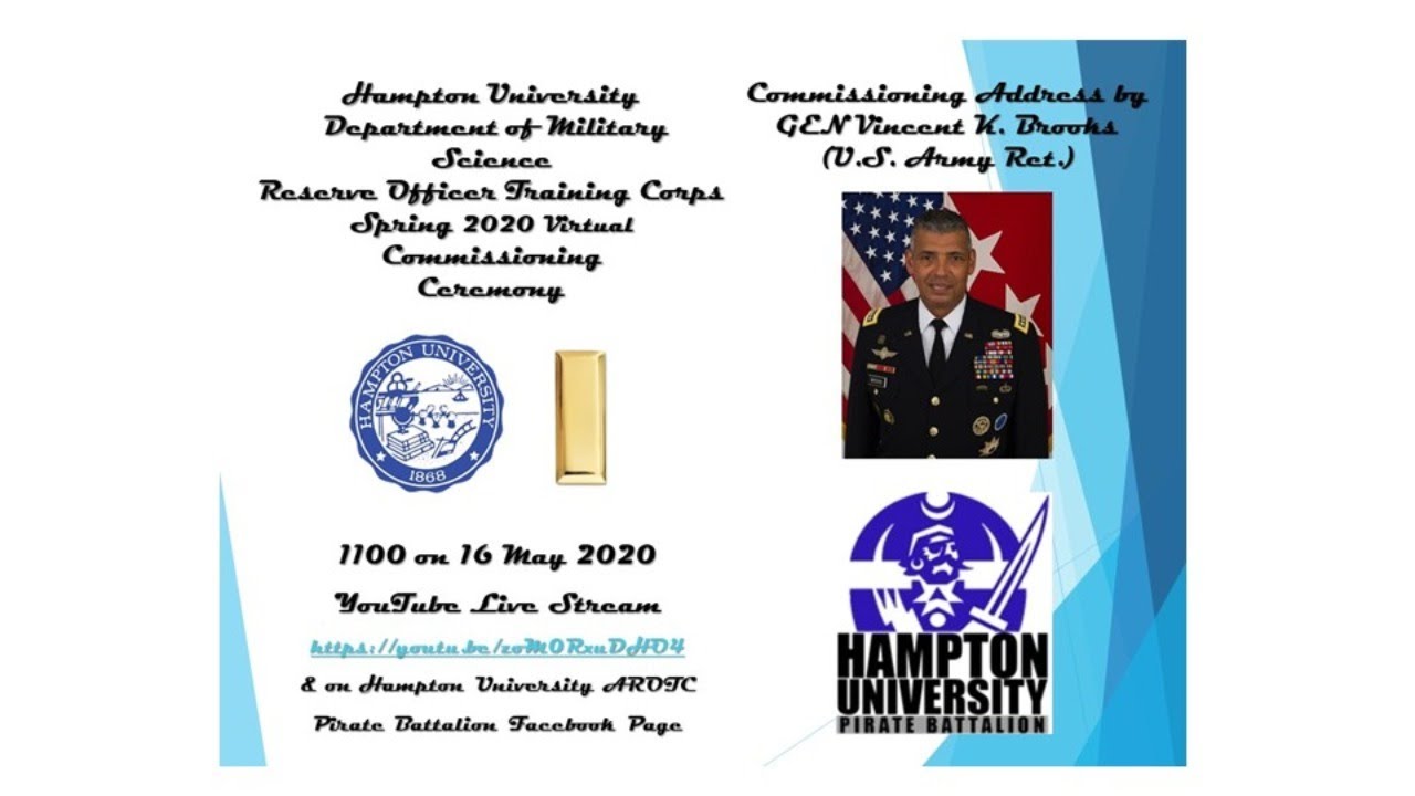 Hampton University AROTC Spring 2020 Virtual Commissioning Ceremony