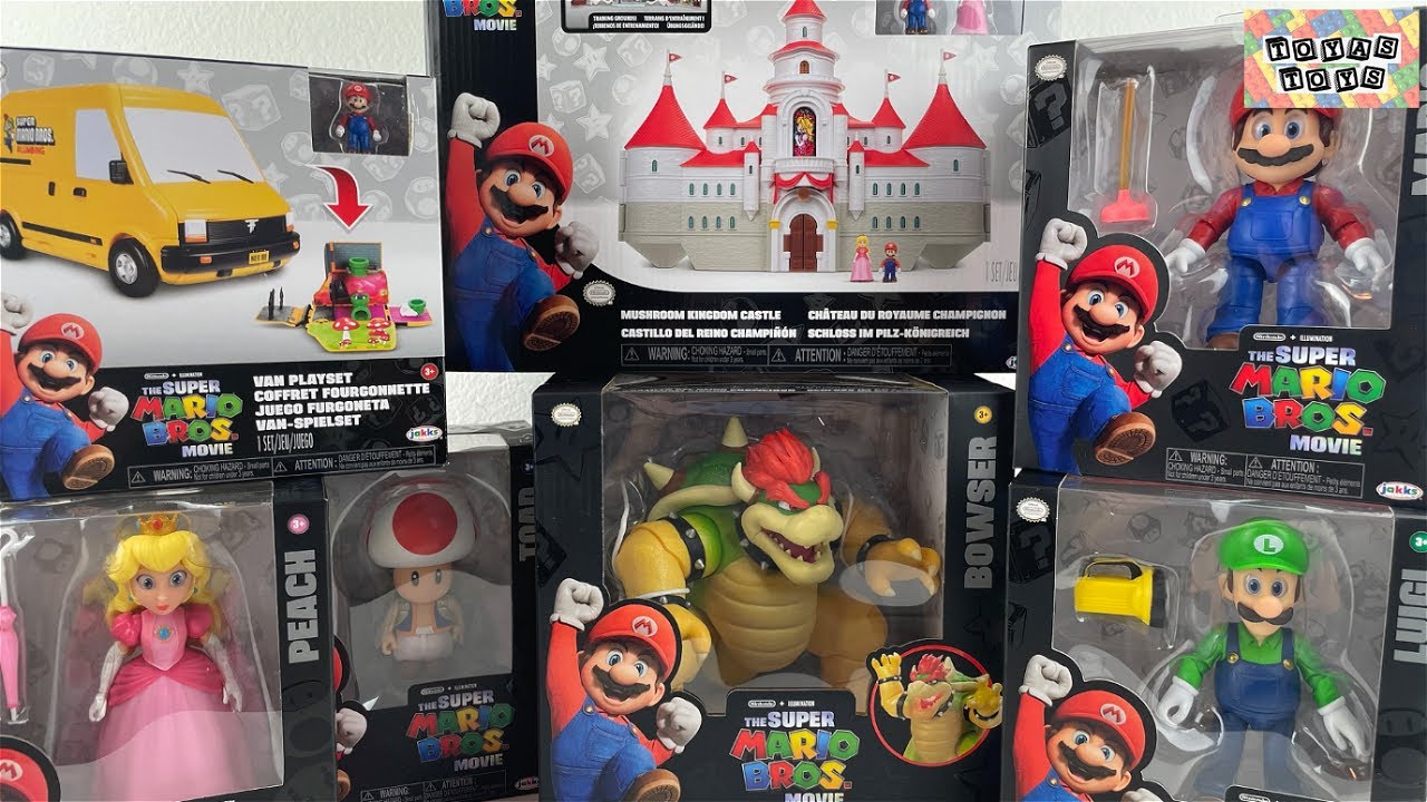 Super Mario Bros Movie Toys Collection Unboxing Review | Mario Luigi Toad Peach Bowser Action Figure