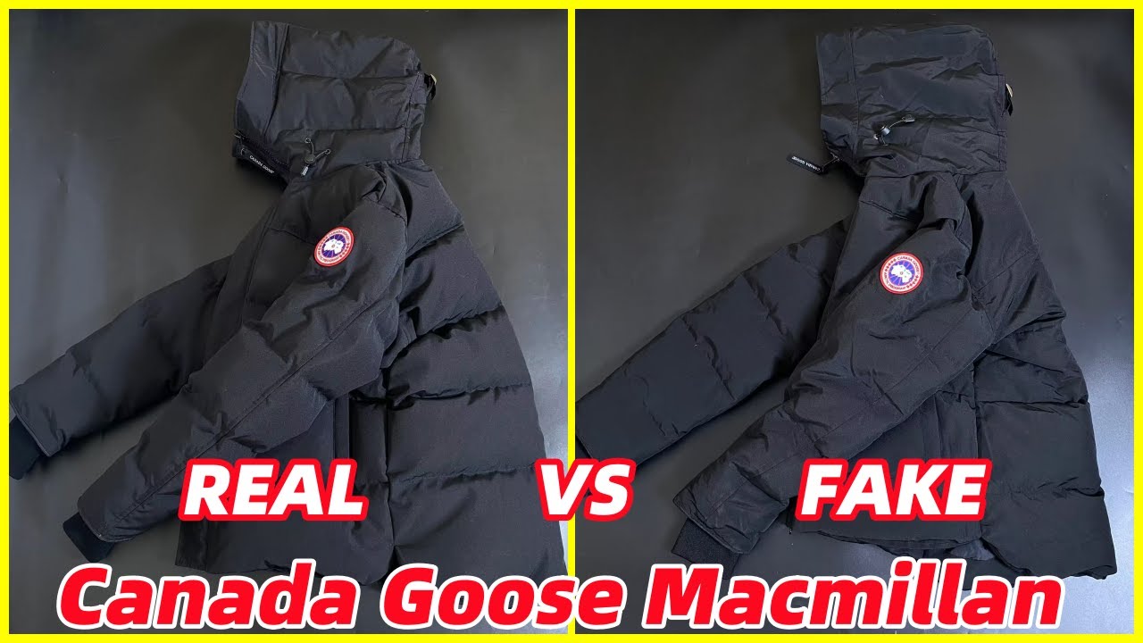 Real vs Fake Canada Goose Macmillan Parka Black Red Lable from supkicks 