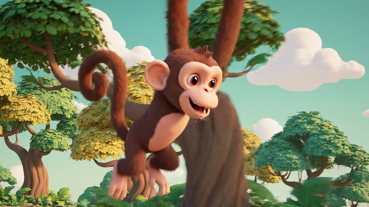 Cinco Monos Tontos se Balancean y se Balancean | Canciones de la Selva y Rimas para Niños
