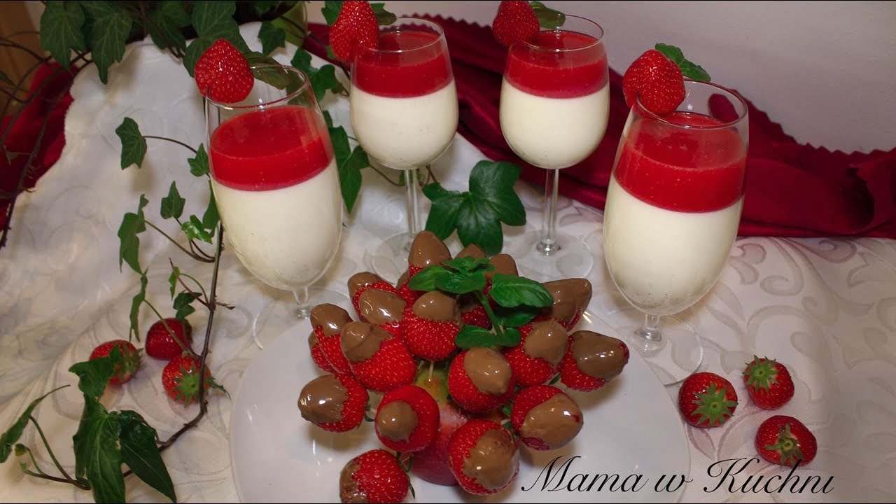 PANNA COTTA z musem truskawkowym! | Mama w Kuchni :)