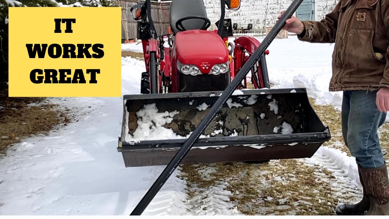 Cut & Install ABS Pipe on a Tractor Bucket To Plow Snow