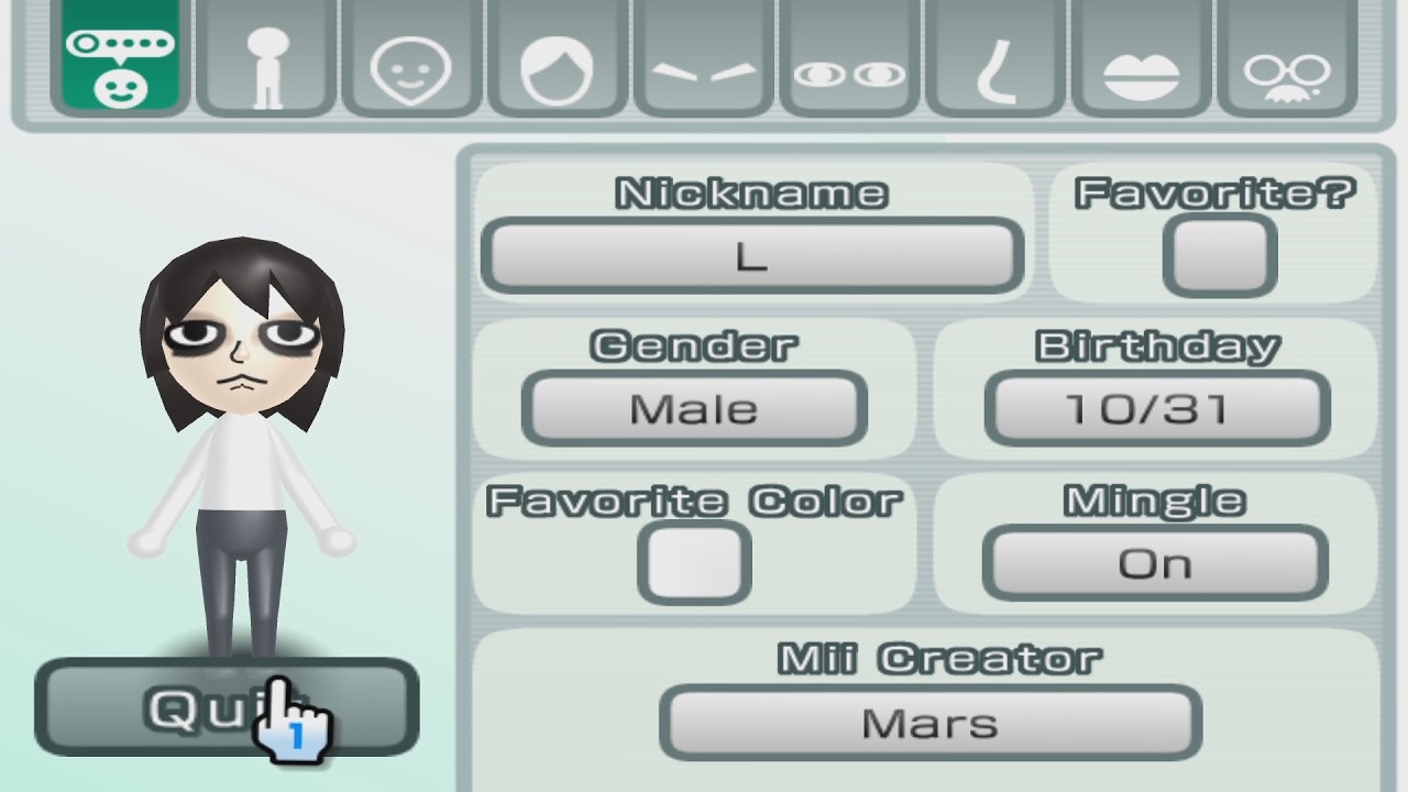 L {V.2} - Death Note - Mii 3628
