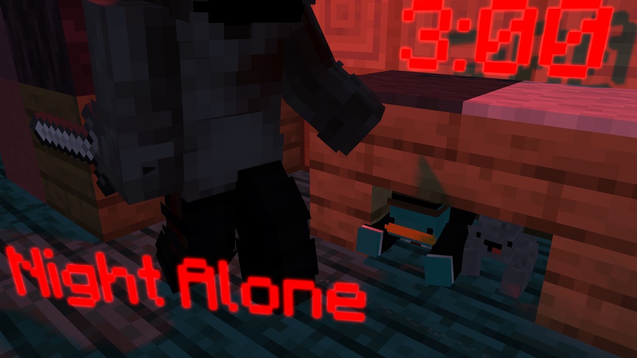 Ночь со СТРАШНЫМ МАНЬЯКОМ ! Minecraft карта Night Alone +  @Semechko777