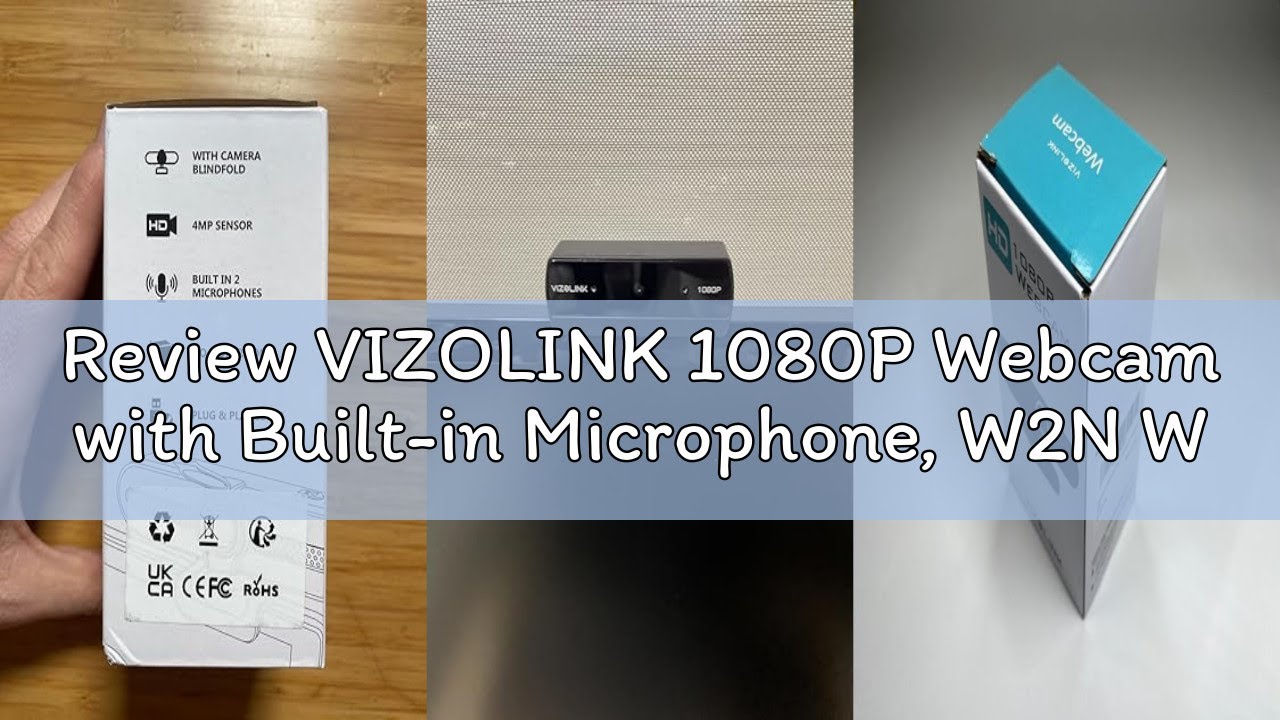 Review VIZOLINK 1080P Webcam with Built-in Microphone, W2N Web Cam, Privacy Cover, 75° FOV, Noise Ca