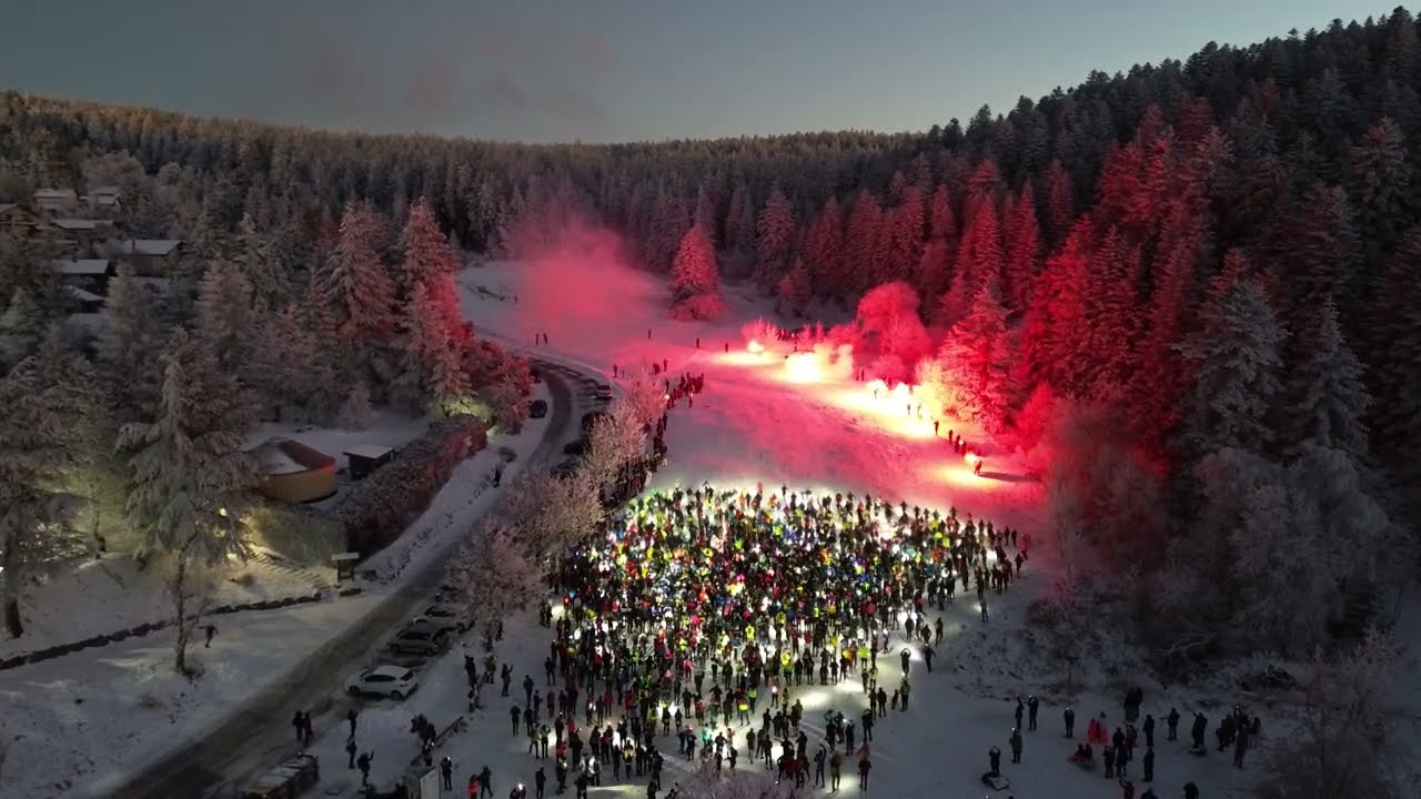 La Nuit Blanche du Pilat 2024 vue du ciel