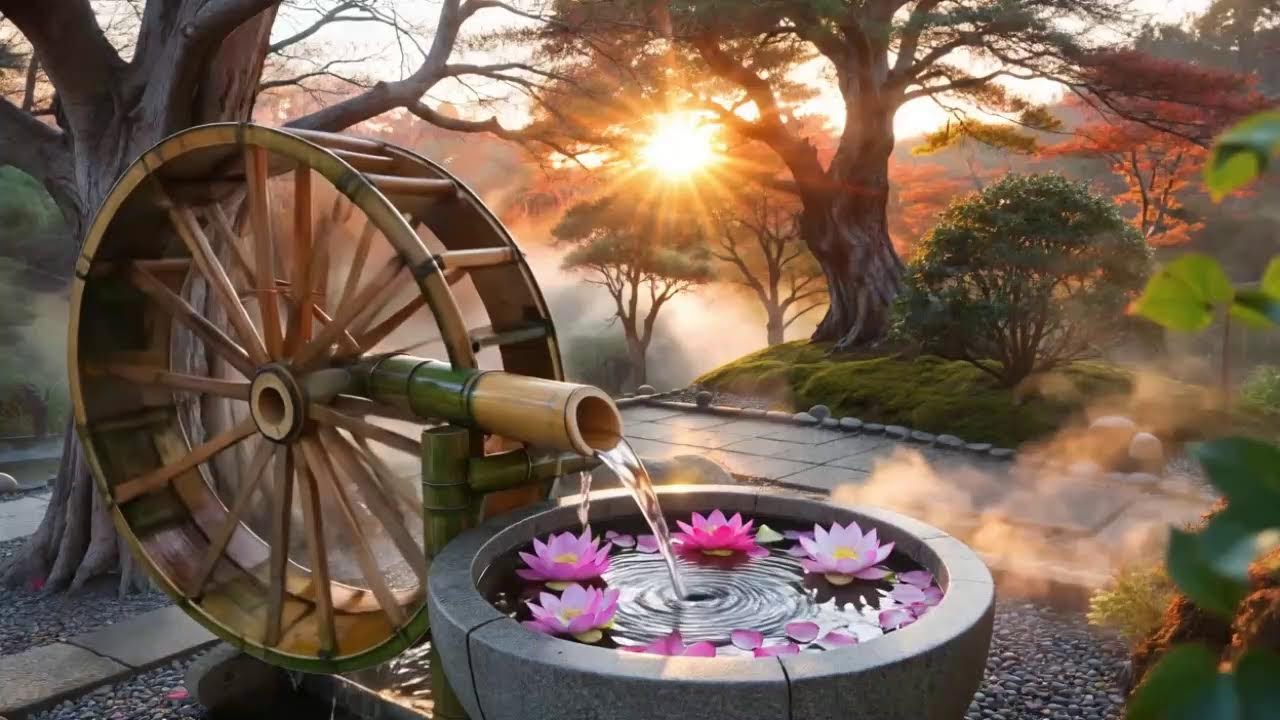 Soothing Spa Piano Music 🌿 Relaxing Sleep Music & Nature Sounds - Bamboo Water Fountain - Calm Music