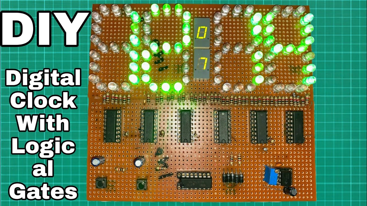 DIY Digital Clock With Logical Gates || How To Make Digital Clock With CD4026 IC