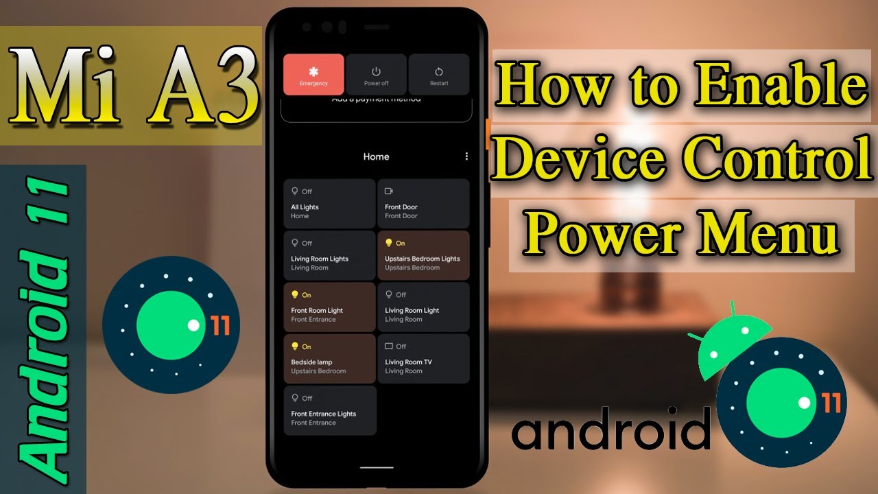 Mi A3 Android 11 Power Menu Device Control How to Enable Full Tutorial