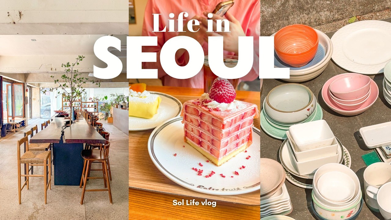 Life in Seoul | Coffee shops, Pop-Up stores, Rainy day & Vintage Flea Market | Korea VLOG