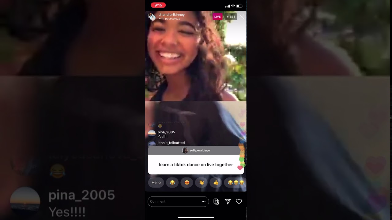 Chandler Kinney and Pearce Joza practicing TikTok on livestream