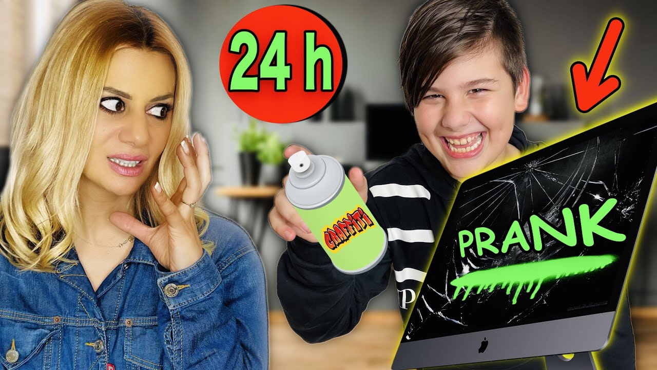 24 ΩΡΕΣ ΚΑΝΩ PRANKS ΣΤΗΝ ΜΑΜΑ- ΕΠΑΘΕ ΣΟΚ ΚΑΙ....ΤΙ ΕΚΑΝΕ?