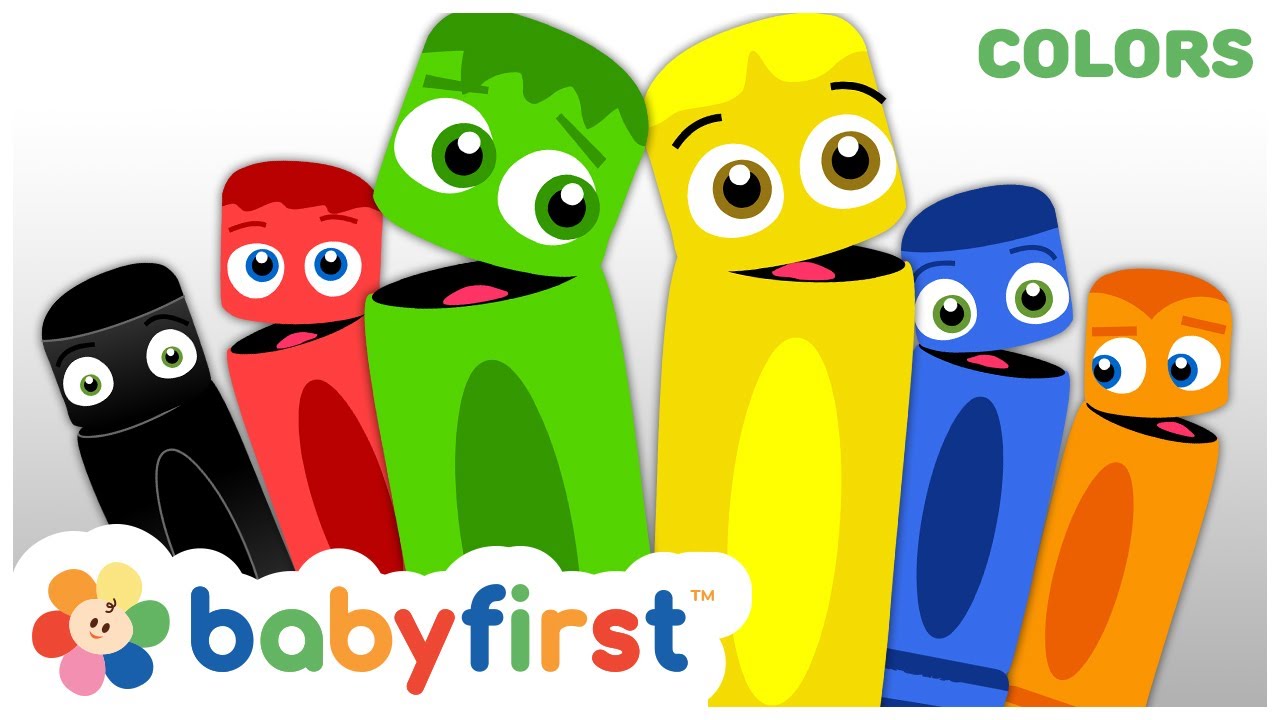 Learn Colors w Color Crew | Green Red Yellow Black Blue & Orange | Coloring for Kids | Baby First TV