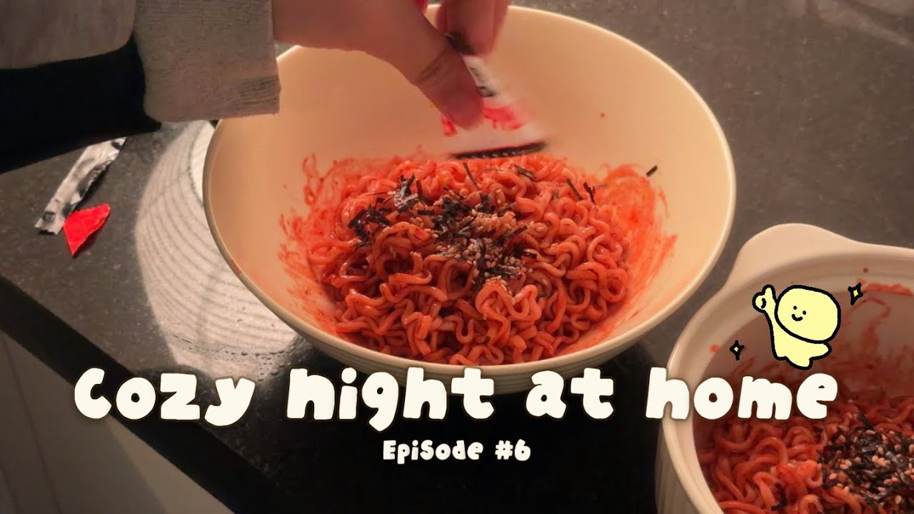 Cozy at home | Making spicy noodle and caramel pudding 🍮🥄
