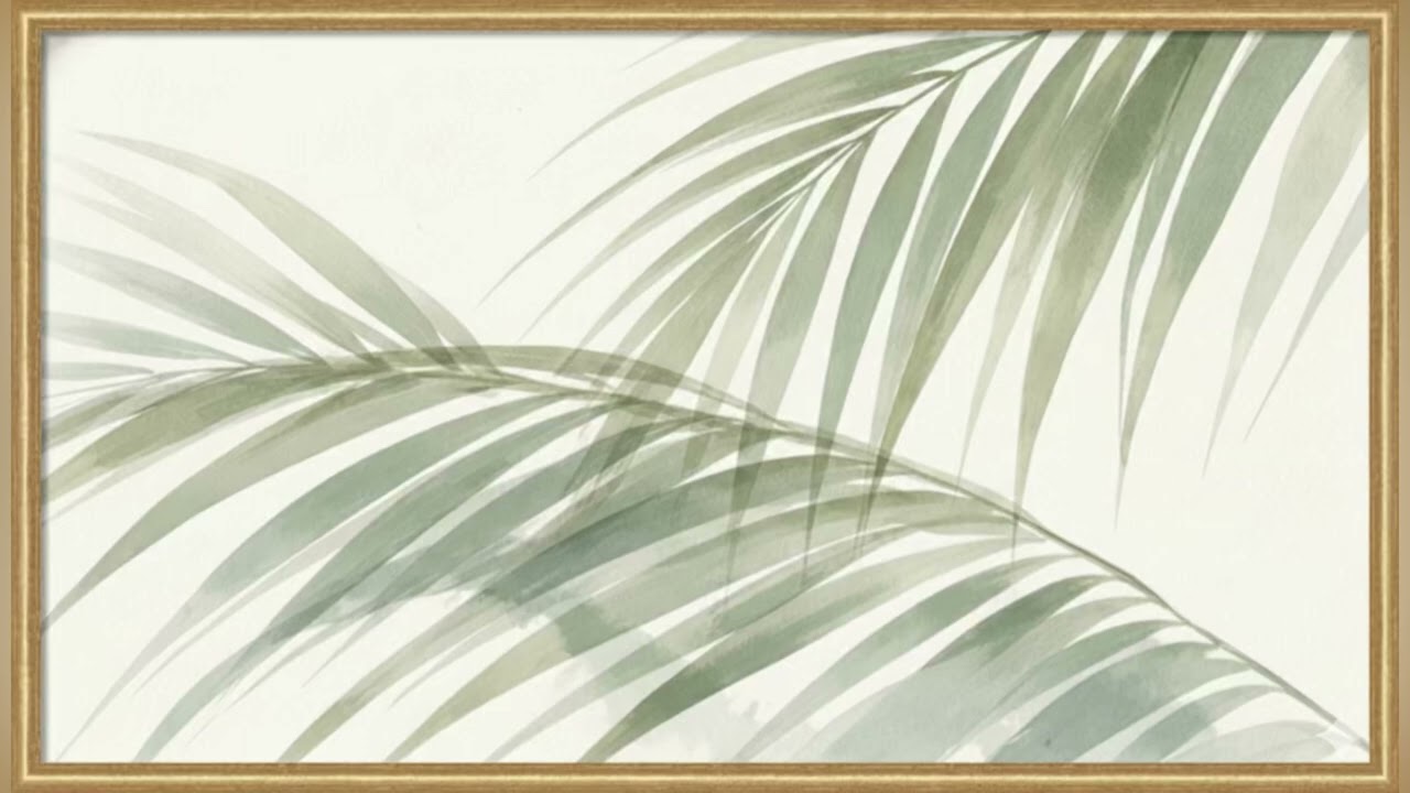 🌿 4K Luxury Tropical Zen – Soft Palm Leaves Screensaver for Mental Clarity & Calm ✨