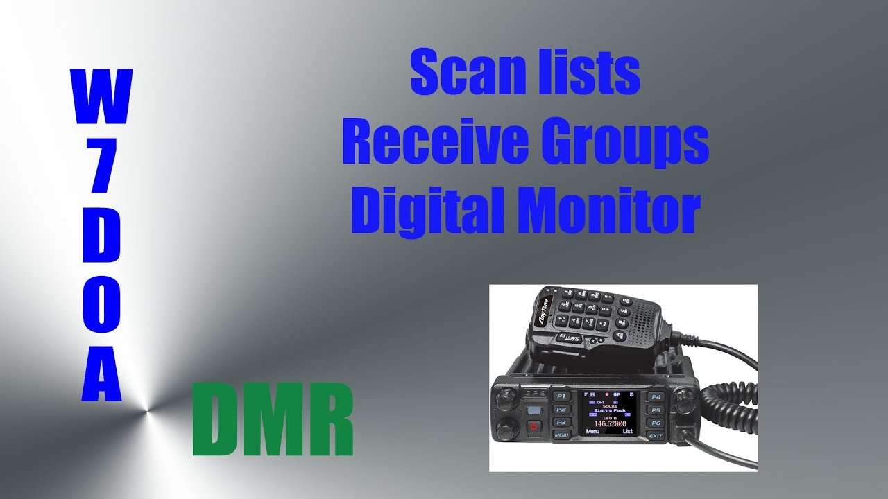 Part 4: Scan lists in Anytone 878 DMR software