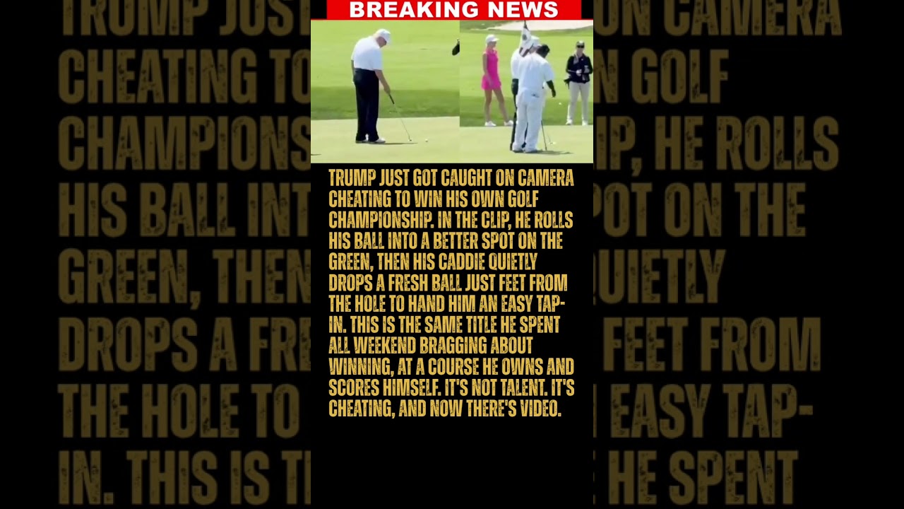 BREAKING: Trump caught on camera cheating to win his own golf championship as his caddie drops