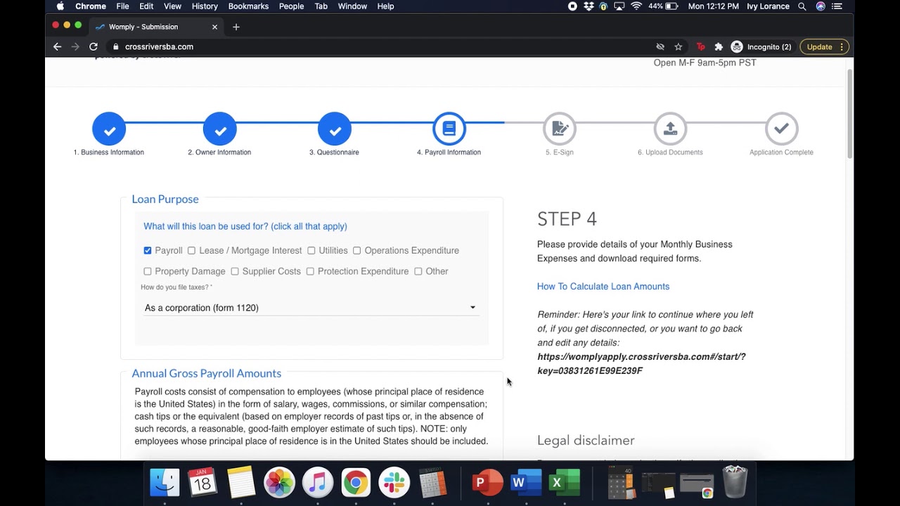 Womply/Cross River First Draw PPP Application Walkthrough for Employers