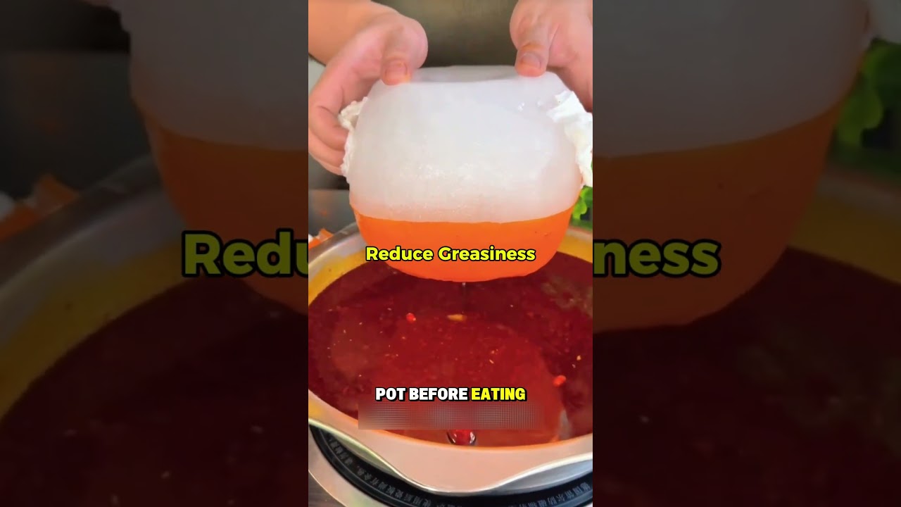Ice Trick That Removes Oil from Hotpot Instantly 🍲❄️ #shorts