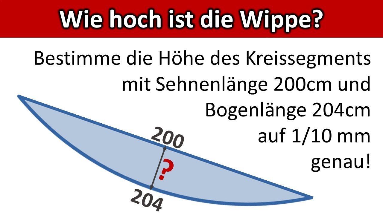 Höhe des Kreissegments