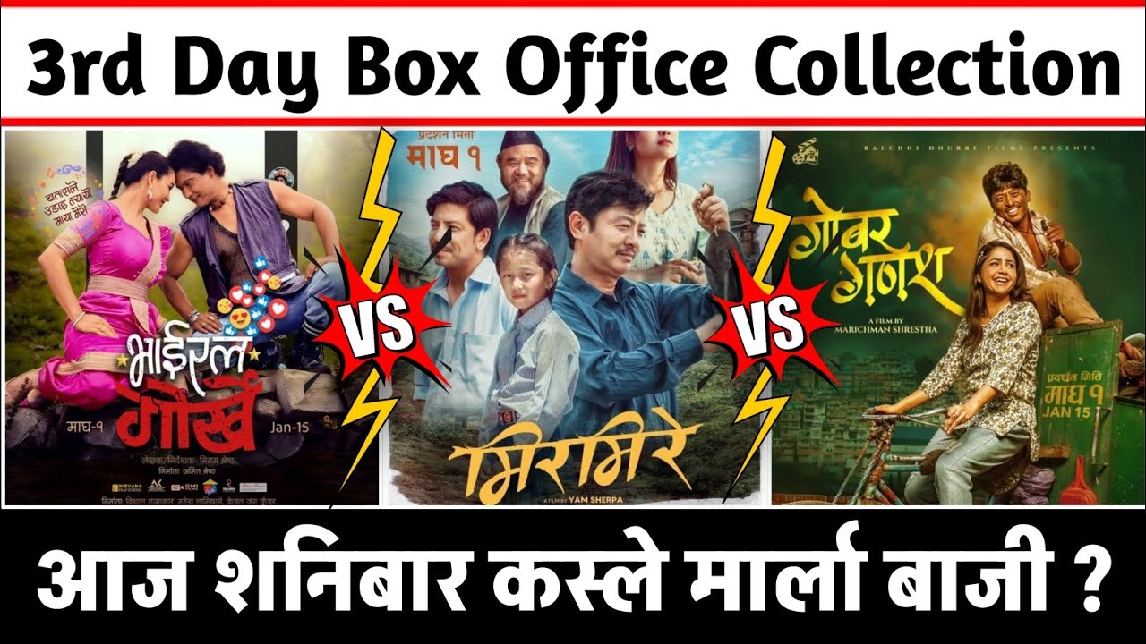 Mirmire,Viral Gorkhe & Gobar Ganesh 3rd Day Box Office Collection 