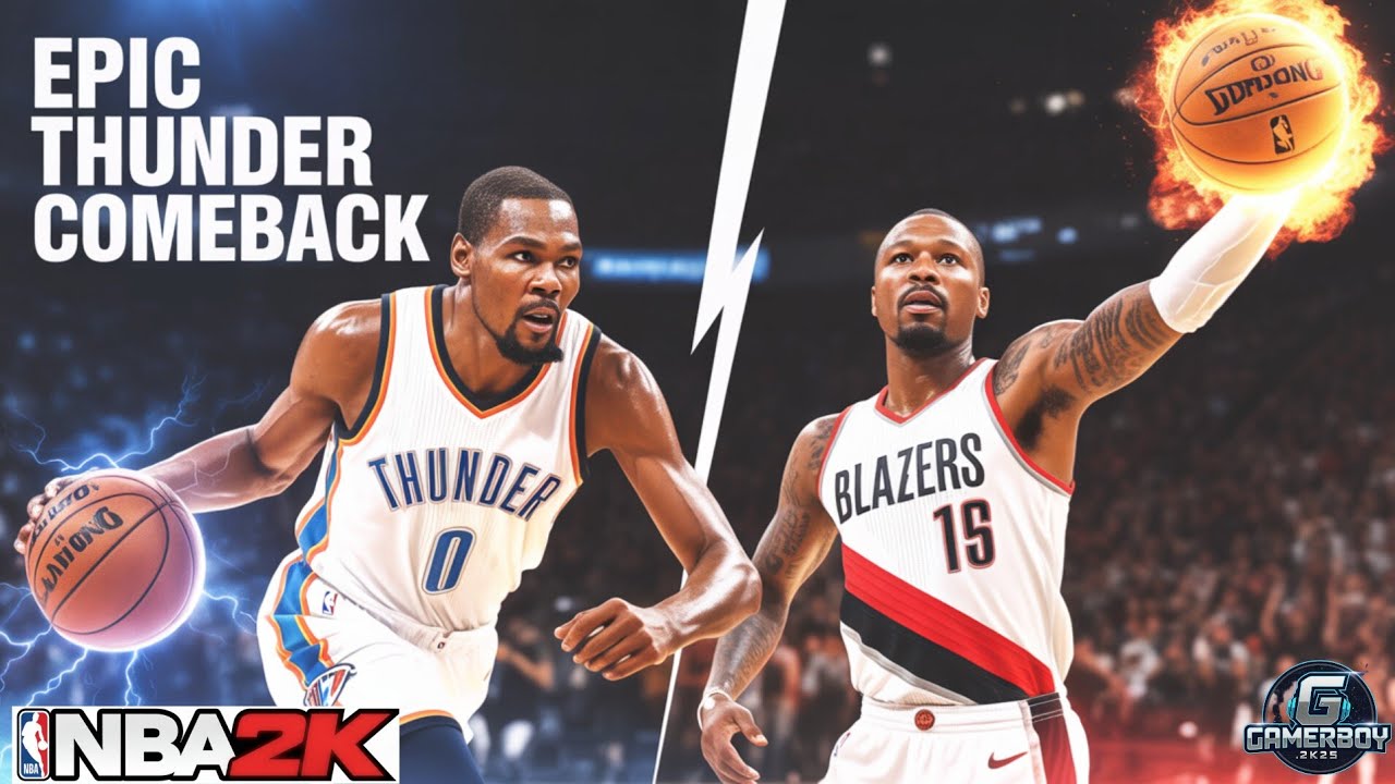ALL-TIME THUNDER vs ALL-TIME BLAZERS | WHAT A DOMINATING COMEBACK 😱🏀