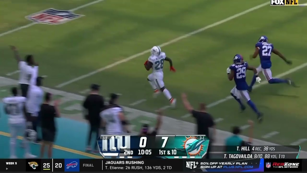 De'Von Achane SPEEDY 76 yard TD run vs. Giants
