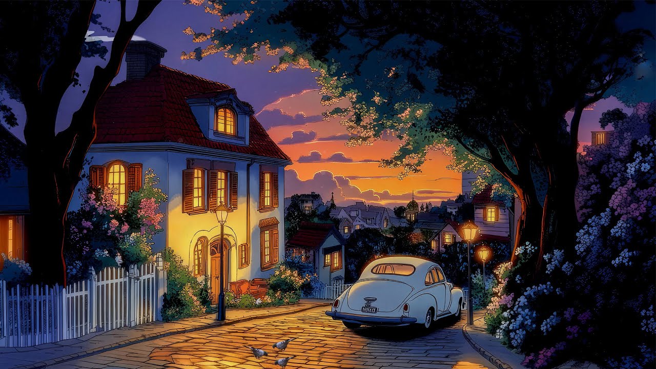 nostalgia 1940's oldies playing in another room on a night of serenity
