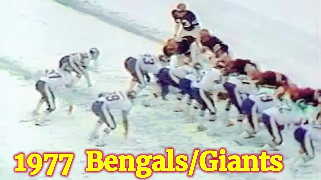 Giants At Bengals 1977:  Hard Hitting Action